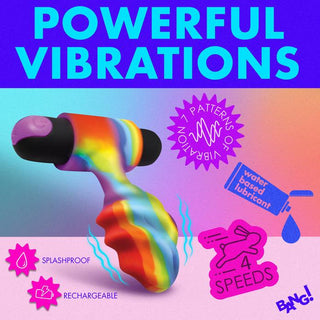 Bang! - Vibrating Rainbow Butt Plug