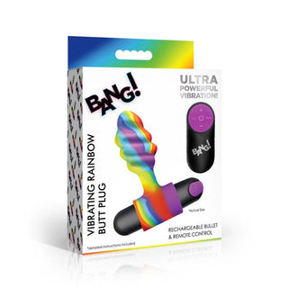 Bang! - Vibrating Rainbow Butt Plug