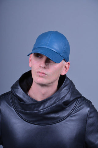 Mr Riegillio - Jeans Blue Leather Cap