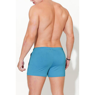 JJ Malibu - Karma 2" Short Shorts with Zipper Pockets - Azure Blue