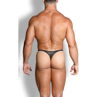 JJ Malibu - Cheeky Classic G-String Thong - Black Mesh