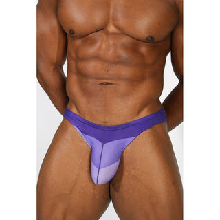 JJ Malibu - Men's Slimmer Bulge Briefs - Purple Gradient