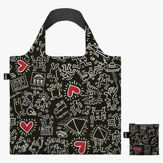LOQI - KEITH HARING Black Pattern Recycled Bag