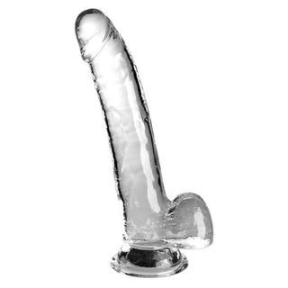 King Cock Clear Dildo with Balls 9in - Clear