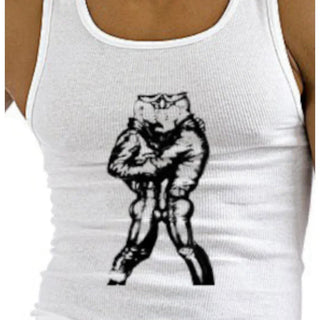 Tom of Finland Leather Duo Tank Top - White