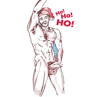 GayDudeSketches - Ho Ho Ho! Christmas Card