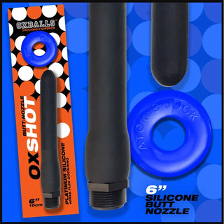 Oxballs - Oxshot Silicone Butt Nozzle Shower Hose and Cock Ring 6in