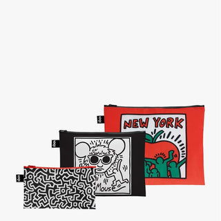 LOQI - KEITH HARING - Untitled, Andy Mouse, New York Recycled Zip Pockets