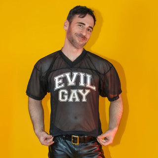 Kweer Cards / Peachy Kings - "EVIL GAY" Mesh Football Jersey