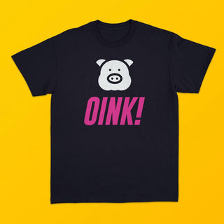 Kweer Cards / Peachy Kings - "OINK" T-shirt (Gay Queer LGBTQ) - Black