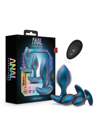 Anal Adventures Matrix Cosmos Plug Kit Silicone Anal Plug Set - Lunar