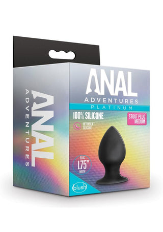 Anal Adventures Platinum Silicone Anal Stout Plug Large - Black