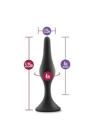 Anal Adventures Platinum Silicone Beginner Plug - Small - Black
