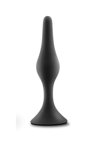 Anal Adventures Platinum Silicone Beginner Plug - Small - Black