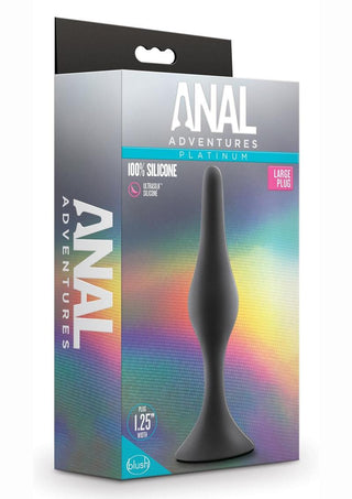 Anal Adventures Platinum Silicone Beginner Plug - Small - Black