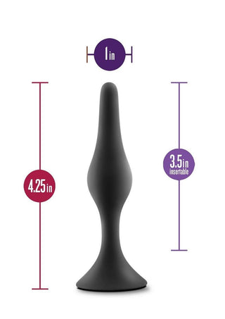 Anal Adventures Platinum Silicone Beginner Plug - Small - Black