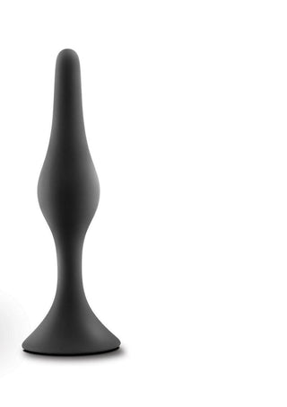 Anal Adventures Platinum Silicone Beginner Plug - Medium - Black