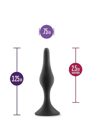 Anal Adventures Platinum Silicone Beginner Plug - Medium - Black