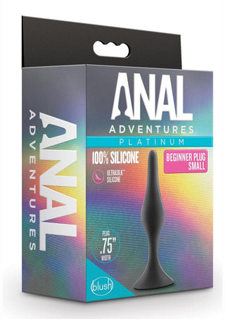 Anal Adventures Platinum Silicone Beginner Plug - Medium - Black