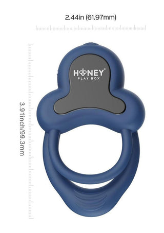 Anello App Control Vibrating Silicone Rechargeable Cock Ring with Clitoral Stimulator