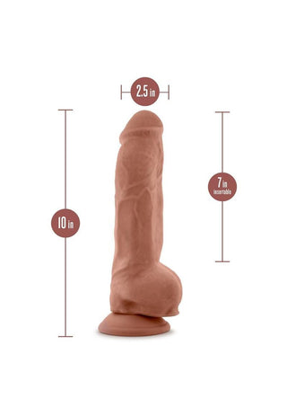 Au Naturel - Big Boy Dildo With Balls 10" - Caramel