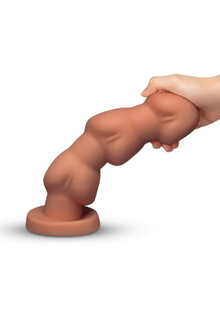 B-Vibe Headz Multi Bulb Dildo with Flared Base - Caramel - 10.5in
