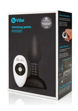 B-Vibe Rimming Petite Rechargeable Silicone Anal Plug with Remote Control - Teal