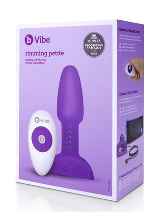 B-Vibe Rimming Petite Rechargeable Silicone Anal Plug with Remote Control - Teal