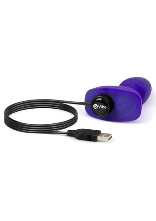B-Vibe Rimming Petite Rechargeable Silicone Anal Plug with Remote Control - Teal