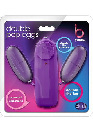 B Yours Double Pop Eggs with Wired Remote Control - Plum