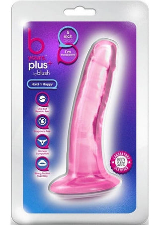 B Yours Plus Hard n' Happy Realistic Dildo 5in - Pink