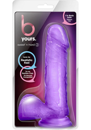 B Yours Sweet N' Hard 2 Dildo with Balls 7.75in - Pink