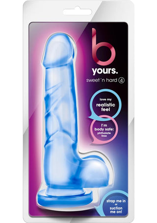 B Yours Sweet N' Hard 4 Dildo with Balls 7.75in - Purple