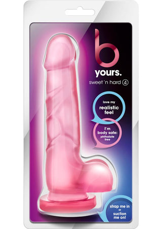 B Yours Sweet N' Hard 4 Dildo with Balls 7.75in - Purple