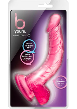 B Yours Sweet N' Hard 7 Dildo with Balls 8in - Blue