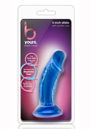 B Yours Sweet N' Small Dildo with Suction Cup 6.5in - Blue