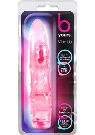 B Yours Vibe 1 Vibrating Dildo 9in - Purple