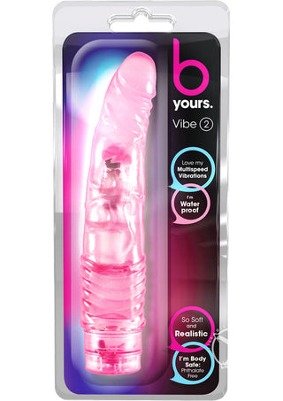 B Yours Vibe 2 Vibrating Dildo 9in - Purple