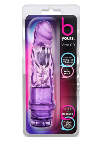 B Yours Vibe 3 Vibrating Dildo 7.25in - Pink