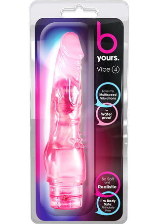 B Yours Vibe 4 Vibrating Dildo 8in - Purple