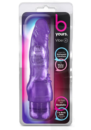 B Yours Vibe 4 Vibrating Dildo 8in - Pink