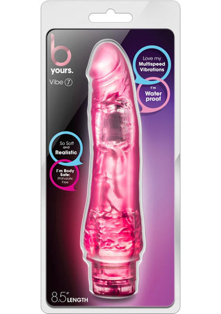 B Yours Vibe 7 Vibrating Dildo 8.5in - Blue