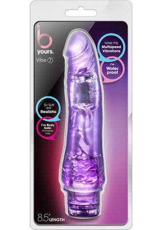 B Yours Vibe 7 Vibrating Dildo 8.5in - Blue