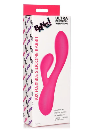Bang! 10X Flexible Rechargeable Silicone Rabbit - Purple