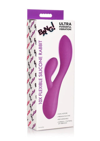 Bang! 10X Flexible Rechargeable Silicone Rabbit - Pink