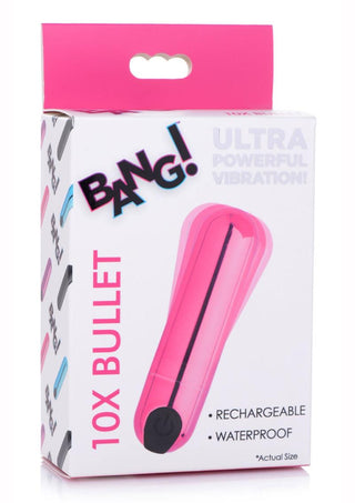 Bang! 10X Vibrating Metallic Rechargeable Bullet Vibrator - Blue