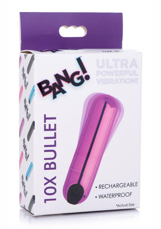 BANG! - 10X Rechargeable Vibrating Metallic Bullet - Pink
