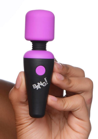 Bang! 10X Vibrating Mini Rechargeable Silicone Wand Massager - Blue