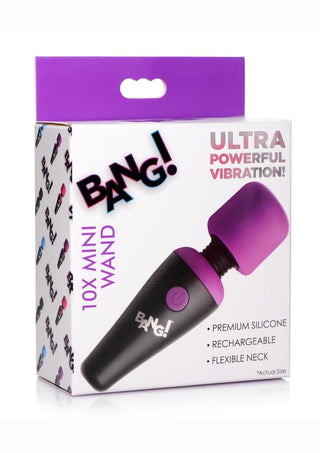 Bang! 10X Vibrating Mini Rechargeable Silicone Wand Massager - Blue