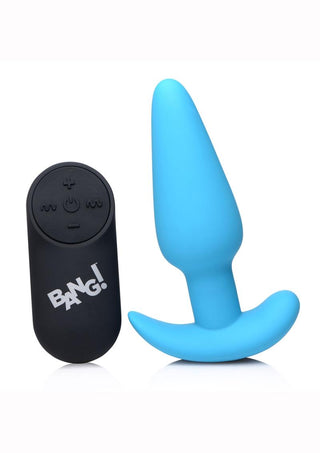 Bang! 21x Vibrating Silicone Rechargeable Butt Plug with Remote Control - Black